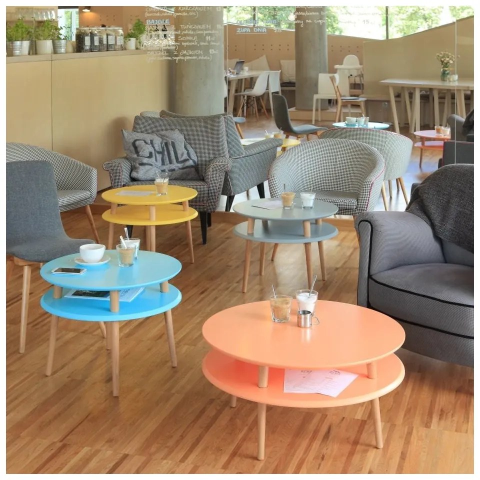 Grafitovosivý konferenčný stolík Ragaba UFO, ⌀ 70 cm