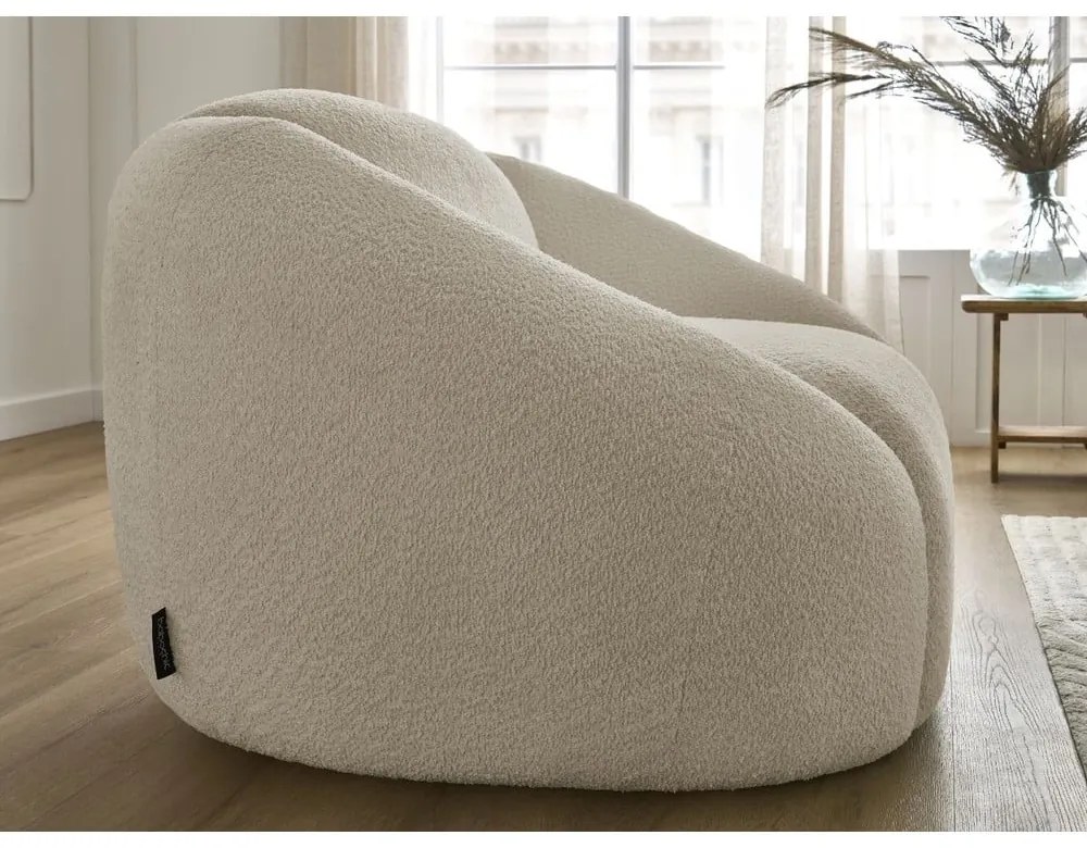 Béžové kreslo z textílie bouclé Tina – Bobochic Paris