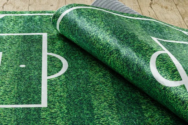 Detský koberec protišmykový BAMBINO 51760 futbalové ihrisko, zelený