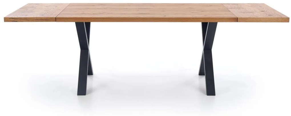 Jídelní rozkládací stůl Xaver 160/250 cm dub jasný/černý