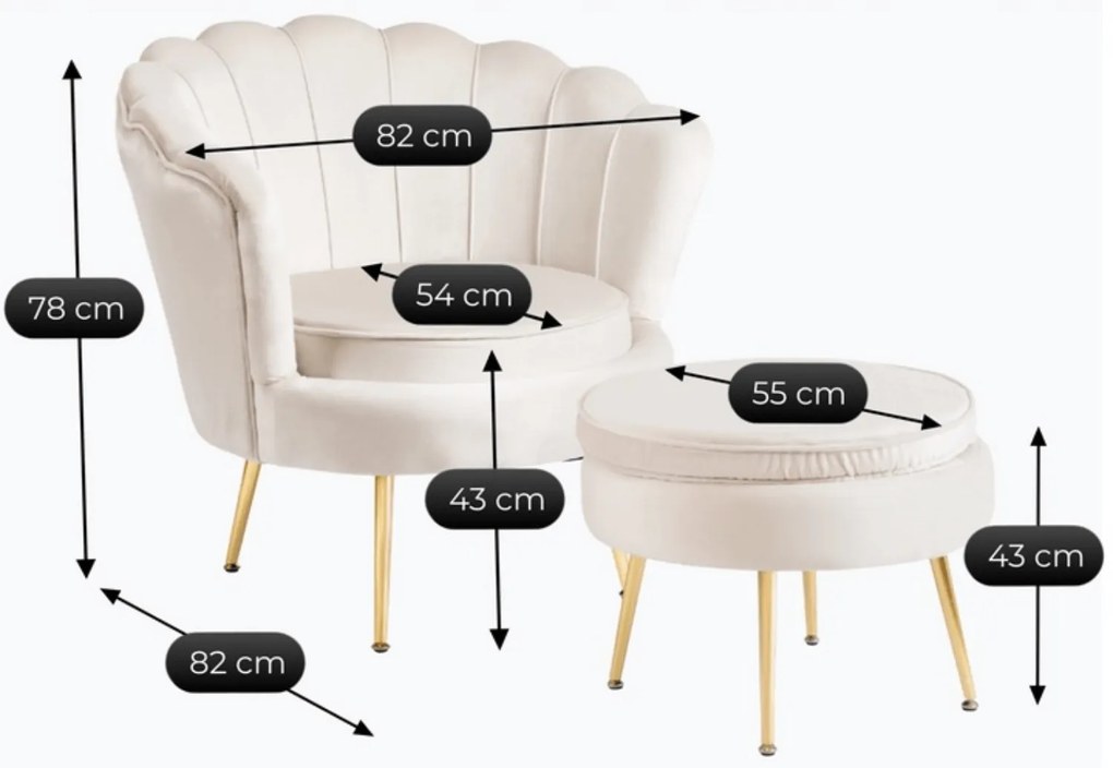 PROXIMA.store - Elegantné čalúnené kreslo GRAND FARBA: sivá