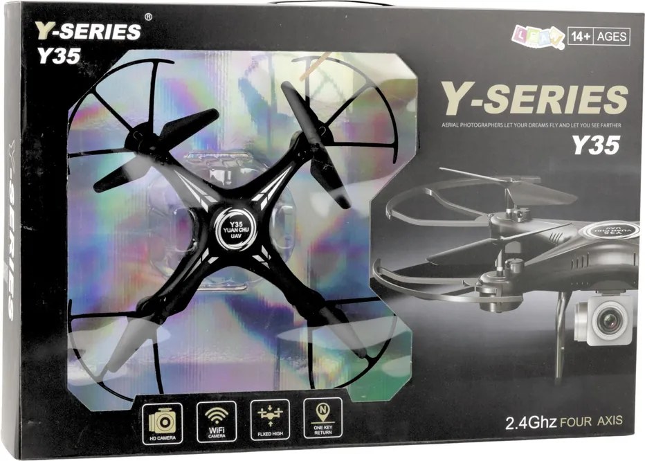 LEAN Toys Dron Y-35 diaľkovo ovládaný ľahký gyroskop 360° rotácia čierny