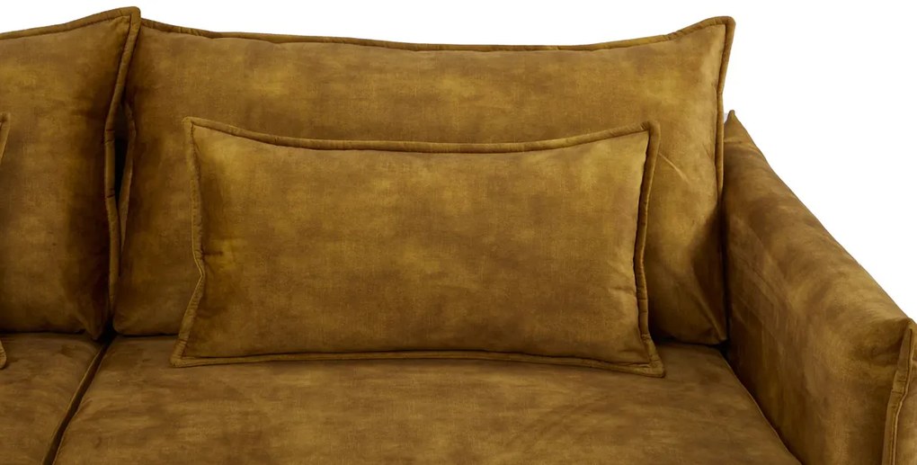 Rozkladacia pohovka APARTMENT 215 cm zamatová horčicovo žltá