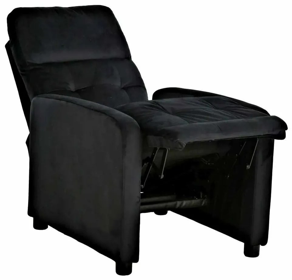 Polohovacie kreslo Lennox Velvet, čierna