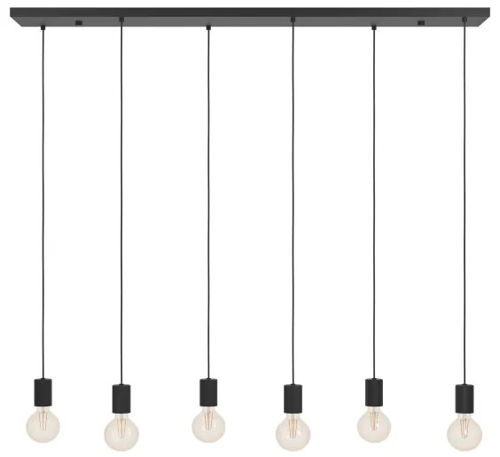 Eglo 390268 - Luster na lanku HUEBRO 6xE27/40W/230V čierna