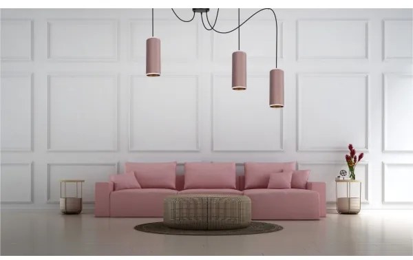 Luster na lanku AVALO 3xE27/60W/230V pavúk ružová/medená