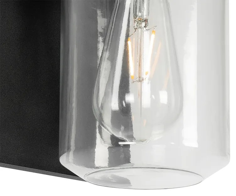 Moderná nástenná lampa čierna IP54 - Marshall