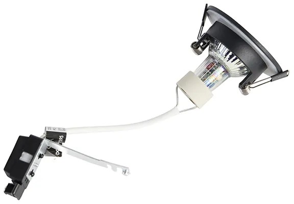 Sada 6 moderných zapustených bodových svetiel čierna okrúhla IP44 - Xena