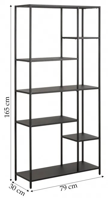 Regál Newcastle 165 cm čierny