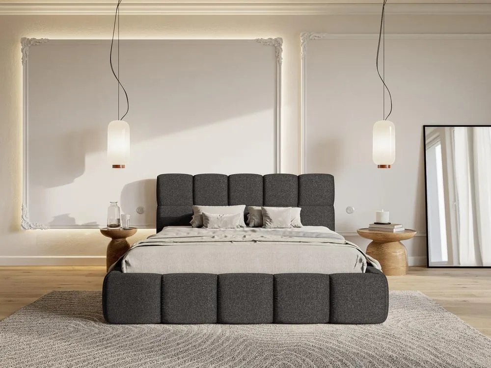 Manželská posteľ 140 cm Cirsten 140B (s roštom) (grafit). Akcia -20%. Vlastná spoľahlivá doprava až k Vám domov. 1099528
