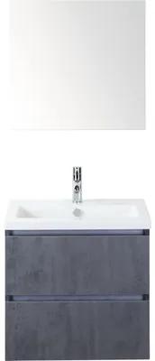 Kúpeľňový nábytkový set Vogue 60 cm s keramickým umývadlom a zrkadlom betón antracitovo sivá