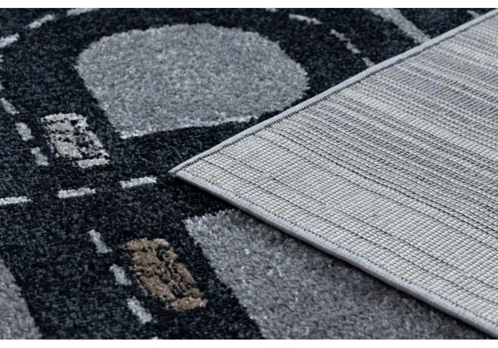 Detský kusový koberec Závodná dráha sivý 200x290cm