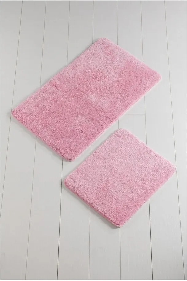 Sada 2 ružových kúpeľnových predložiek Color of Candy Pink
