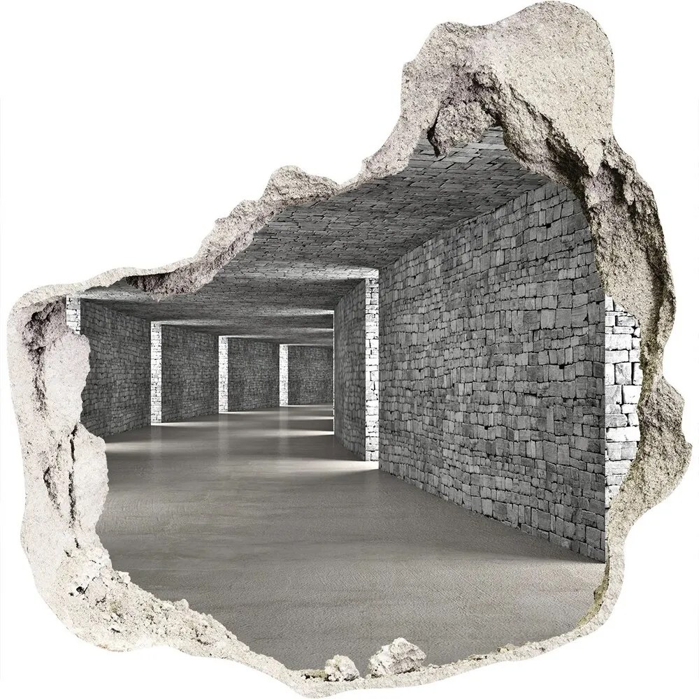 Diera 3D fototapety nálepka Tunel z tehly WallHole-75x75-piask-73658635