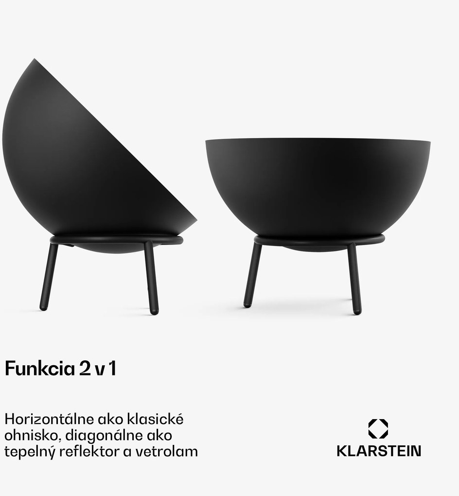 Klarstein Fireball nízka ohnisková misa | Odolná proti korózii | Stabilná proti prevrhnutiu | Robustná | 66 cm | Čierna
