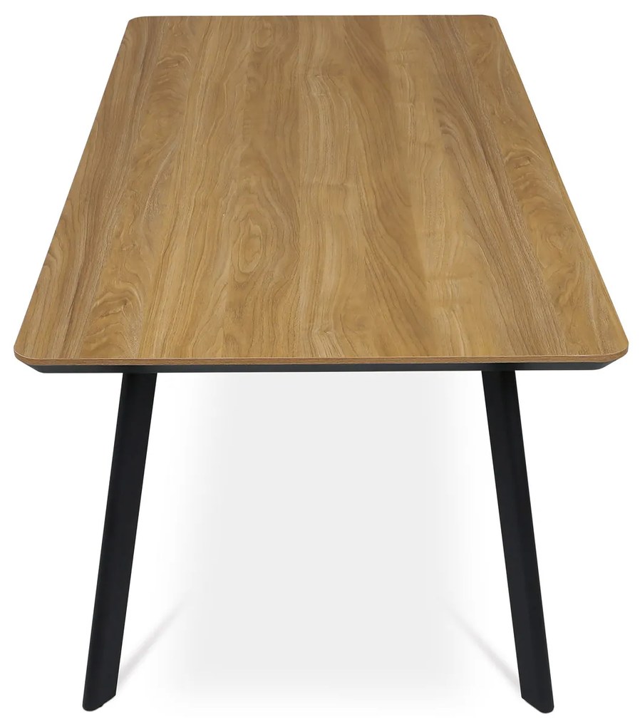 Autronic - Jídelní stůl, 180x90x76 cm, MDF deska s dýhou odstín dub, kovové nohy, černý lak - HT-533 OAK