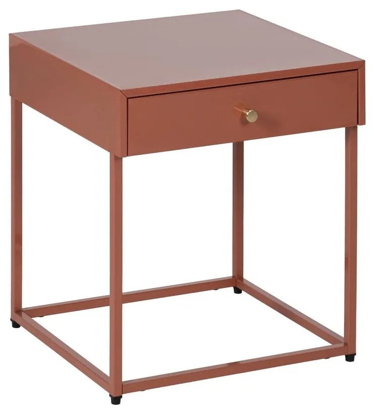 V terakotovej farbe nočný stolík Nara – Ixia