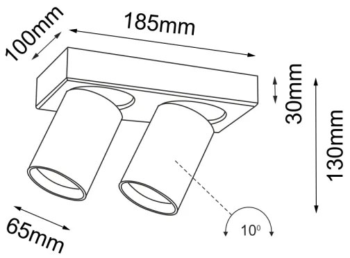 Shilo 7972 - Bodové svietidlo TARUMI 2xGU10/15W/230V čierna
