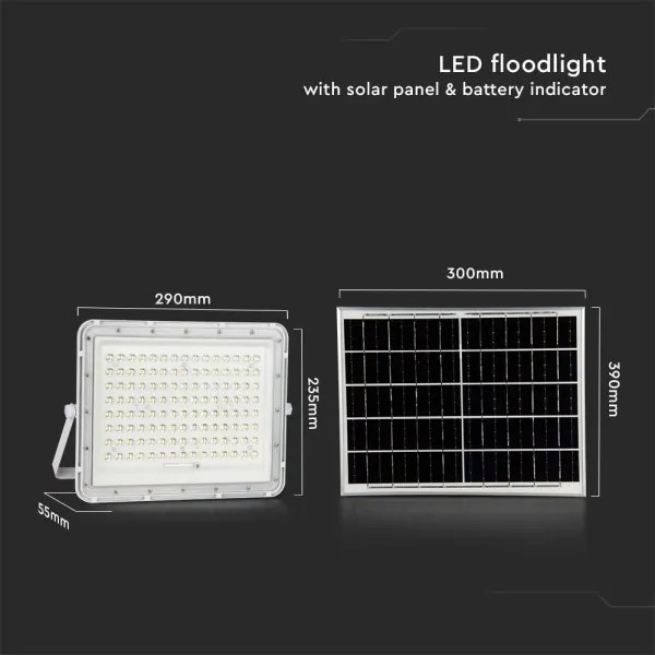 LED Vonkajší solárny reflektor LED/20W/3,2V 6400K biela + DO