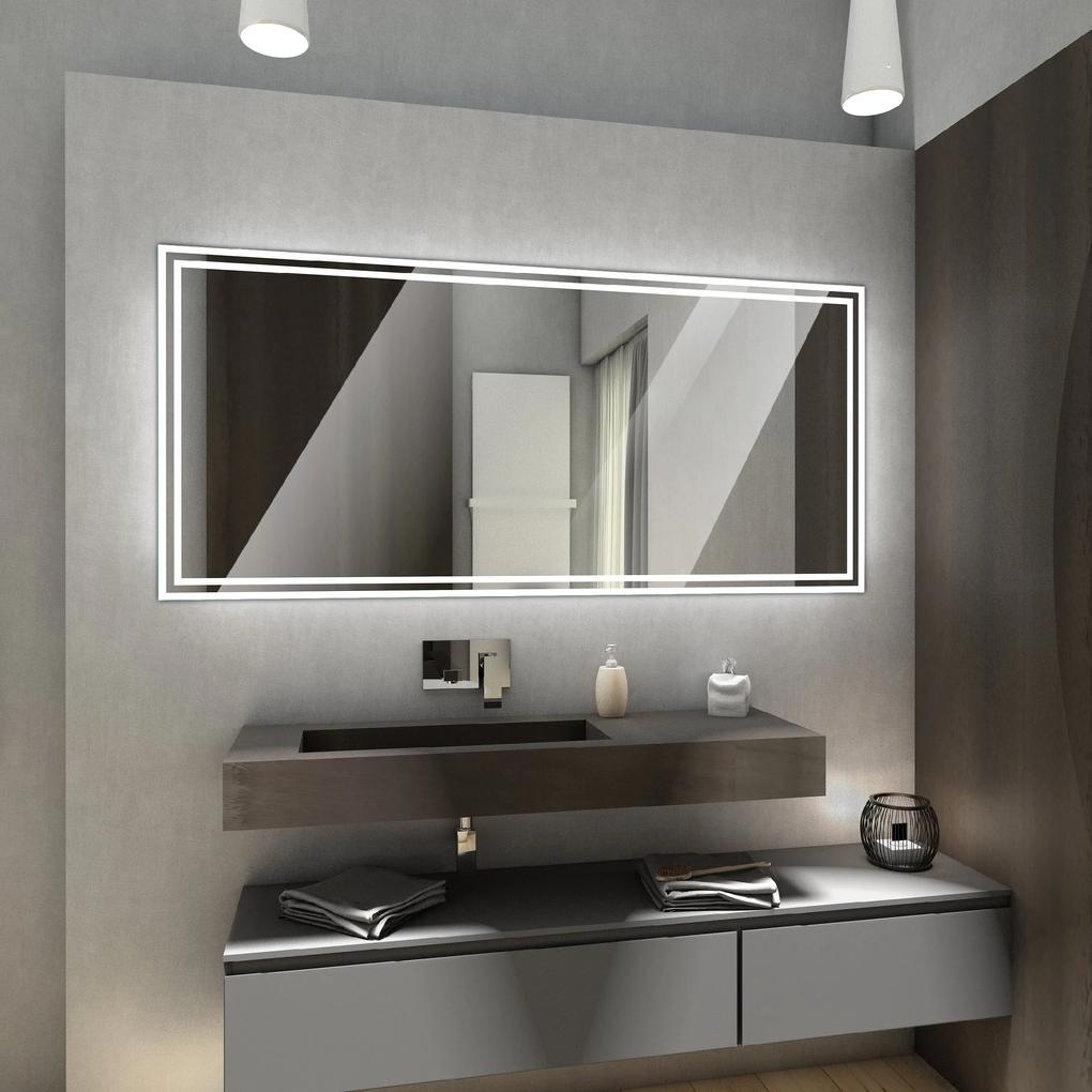 WIEDEN zrcadlo s LED osvětlením 120 diod na metr Barva podsvícení zrcadla: dual white s dotykovým vypínačem, Šířka (cm): 50, Výška (cm): 50