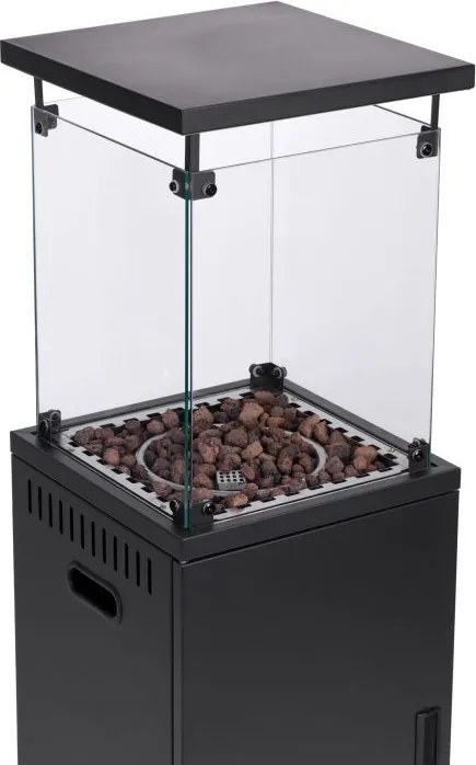 Plynový ohrievač, sálavý ohrievač, 13 kW sklenený ohrievač do záhrady, na terasu, reduktor, sopečné kamene,