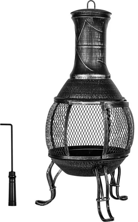 STILISTA Terasový krb, 89 cm, strieborno-sivý