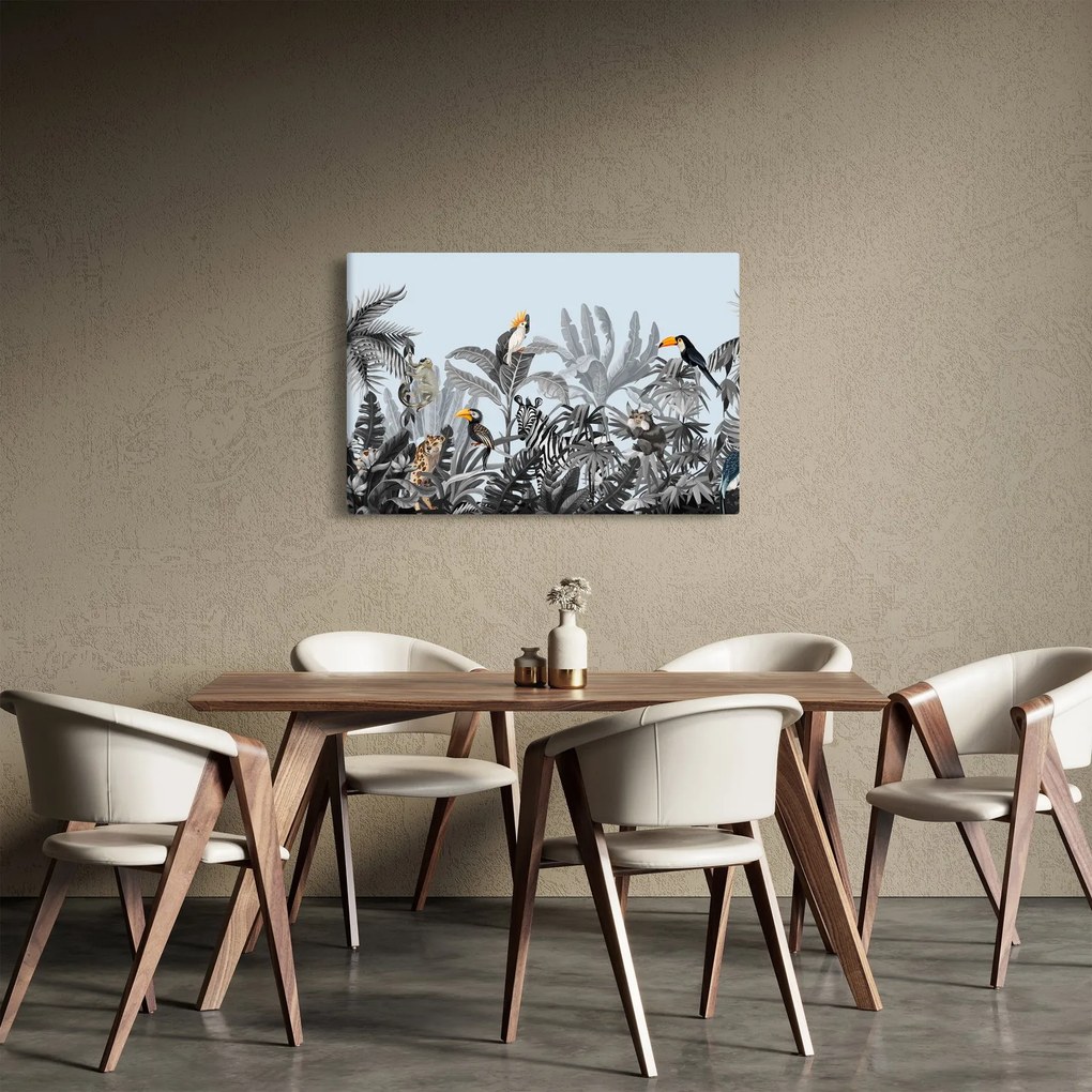 Obraz zvierat v tropickom lese (90x60 cm)