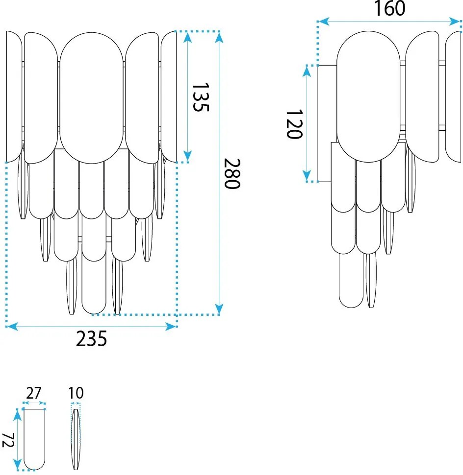 Toolight Toolight, nástenné svietidlo, 2xE14, SWE102-W, zlatá lesklá, OSW-30225