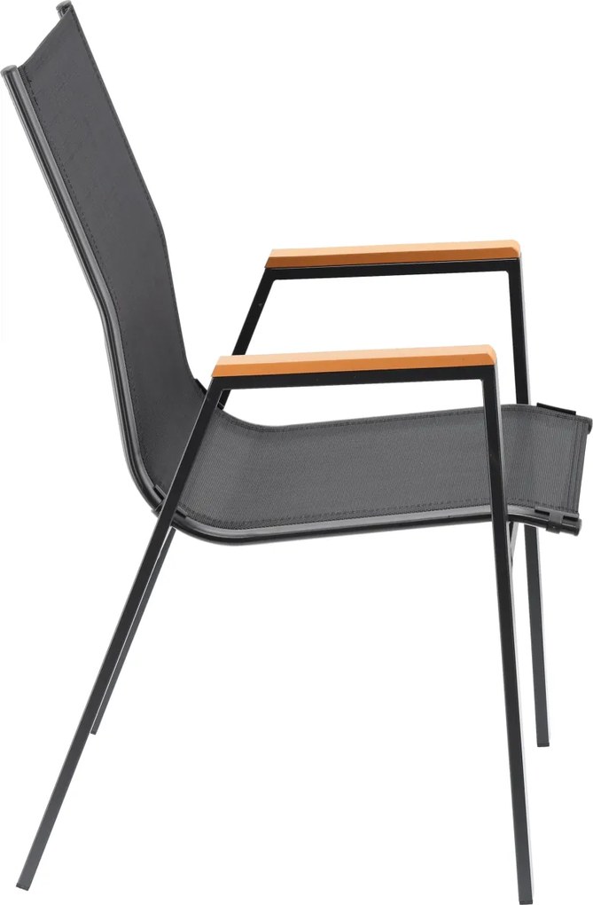 CH Záhradná oceľová stolička Polywood - čierna