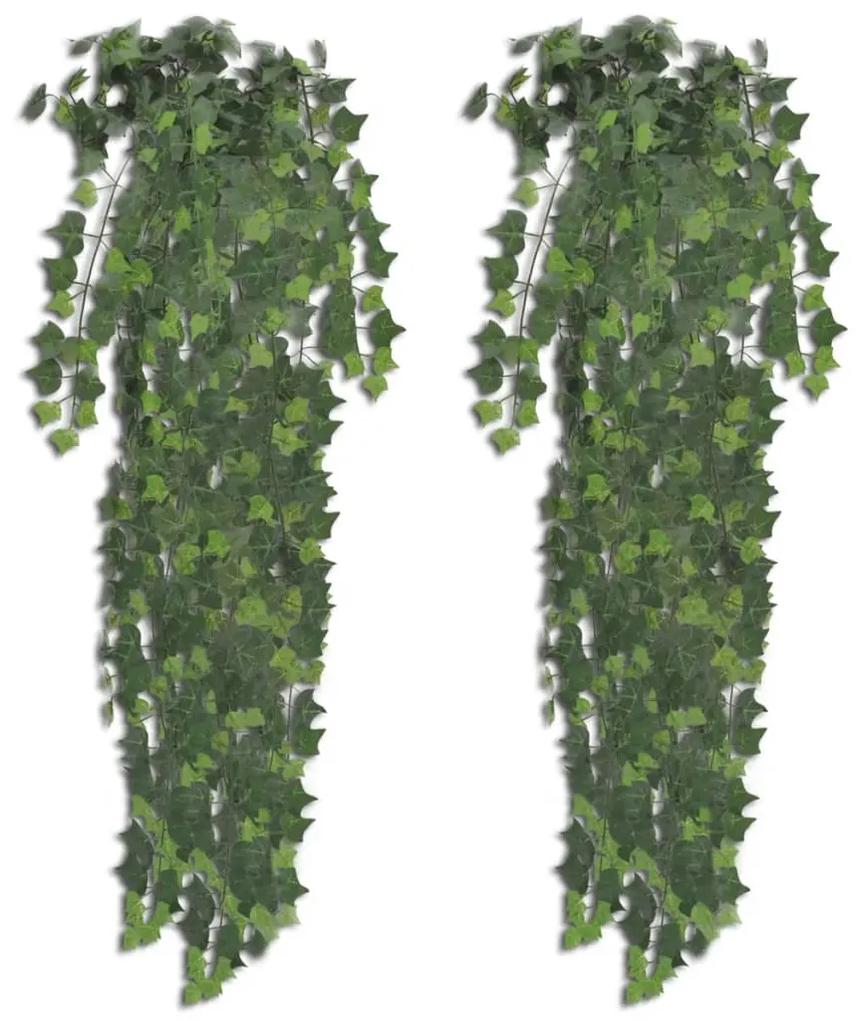vidaXL Umelá rastlina, zelený brečtan 90 cm 2 ks