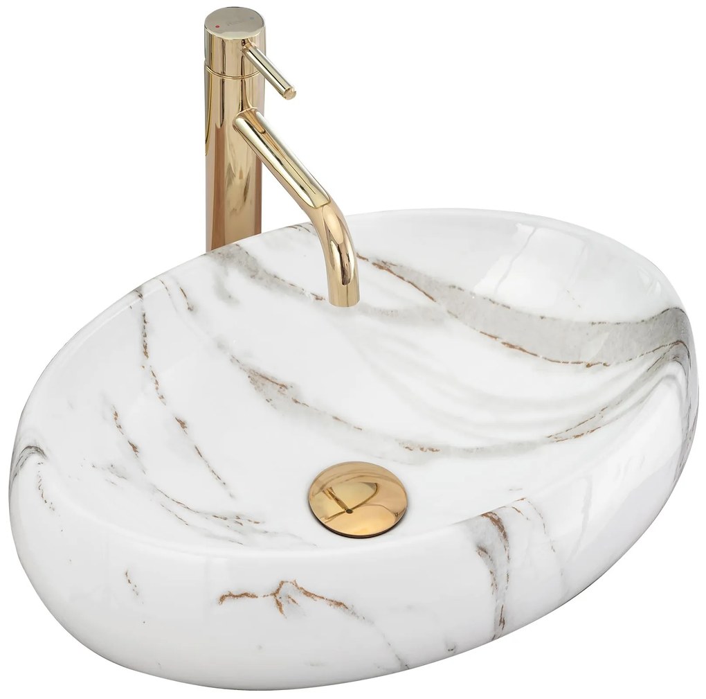 Rea Linda Lava umývadlo, 49 x 34 cm, imitácia kameňa-lava, REA-U8695