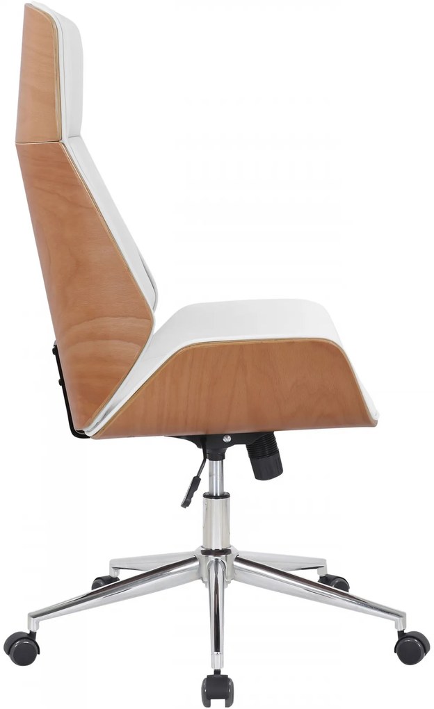 Design-Shop Kancelárska stolička Varel - drevo natura - Biela