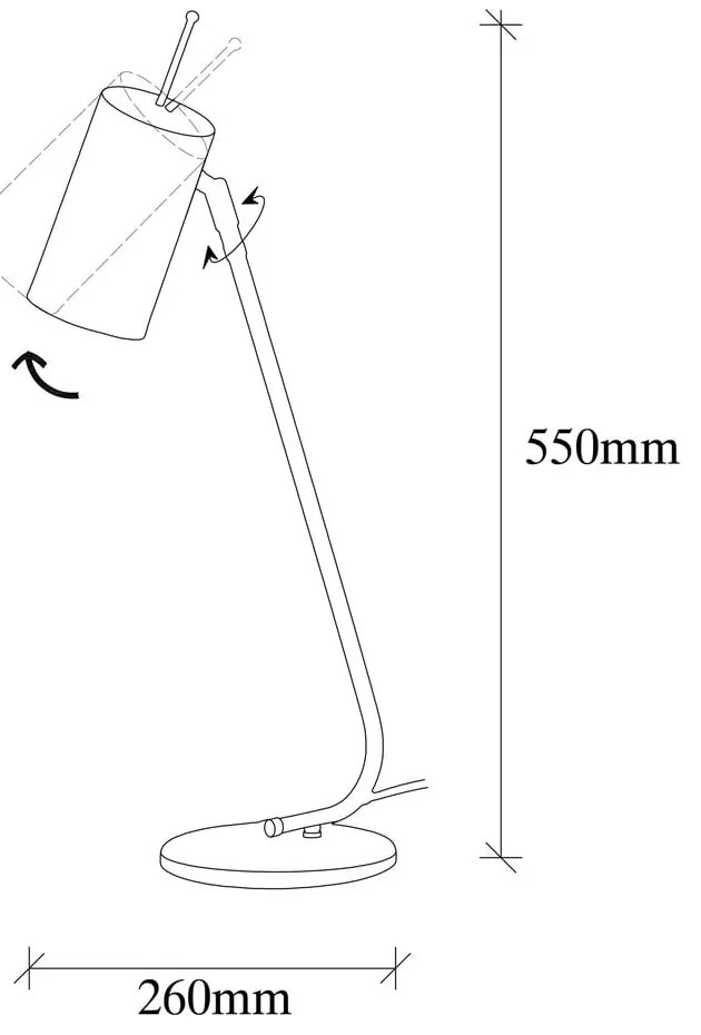 Biela stolnová lampa s kovovým tienidlom (výška 55 cm) Sivani – Opviq lights