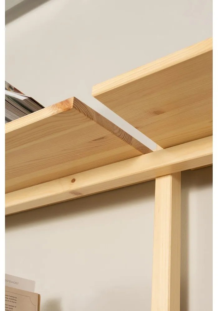 Nástenná knižnica z borovicového dreva v prírodnej farbe 192x47,5 cm Groove – Karup Design
