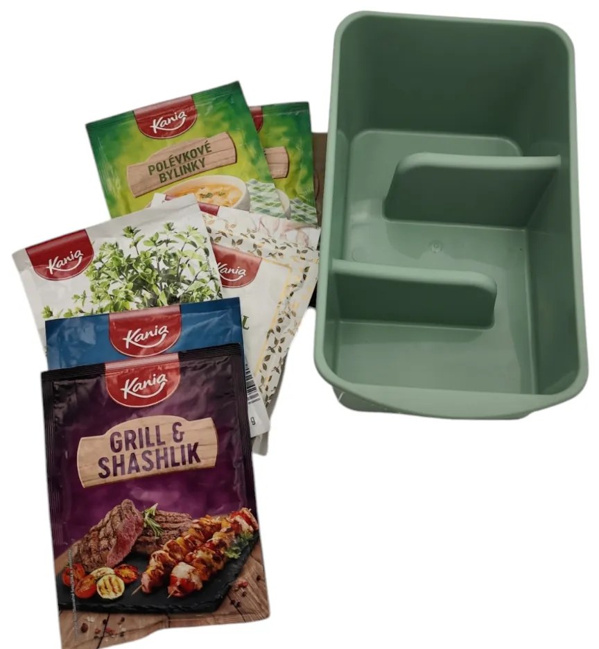 ALTOM Organizér na korenie v vreckách, zásobník, ANNA2, zelený