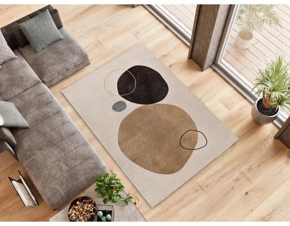 Béžový/krémovobiely koberec 160x230 cm Peblinne – Universal