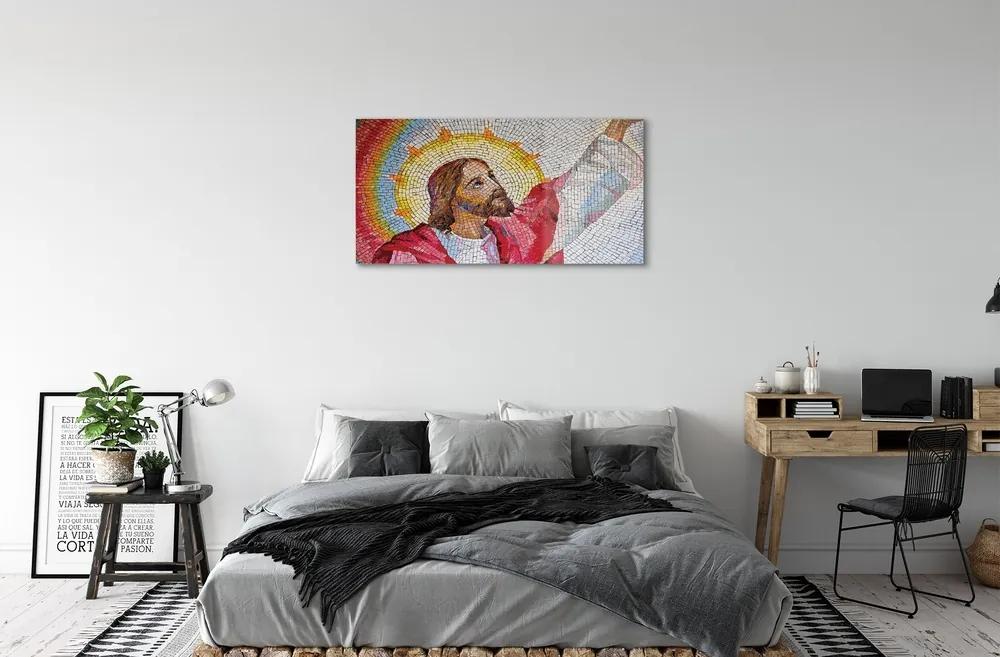 Sklenený obraz mozaika Jesus 120x60 cm