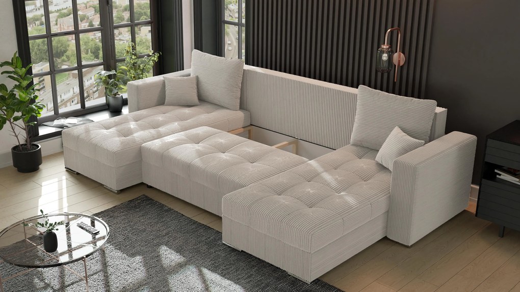 Rohová sedačka Josie U (béžová). Akcia -21%. Vlastná spoľahlivá doprava až k Vám domov. 1133173