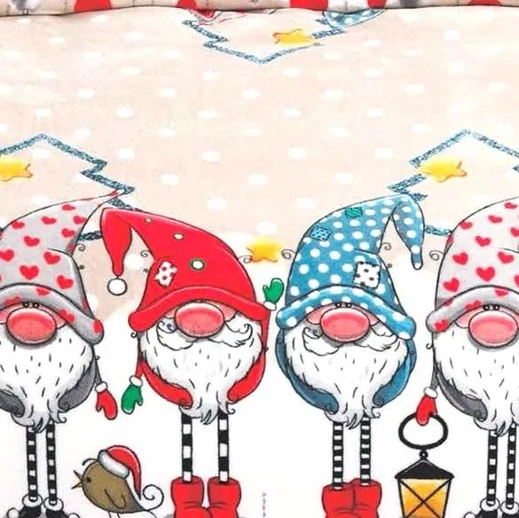 Jemné mikroplyš obliečky Homa LEVINA BEIGE GNOMS 140x200 cm