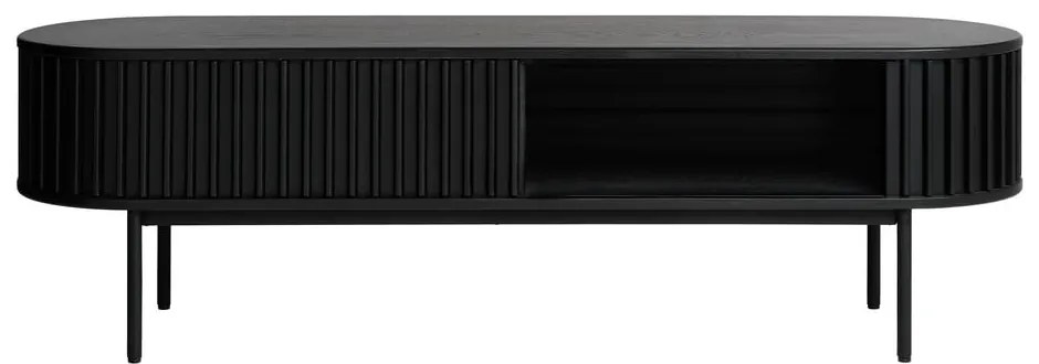 Čierny TV stolík v dekore duba 48x160 cm Siena – Unique Furniture