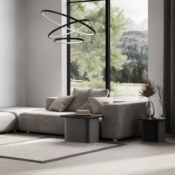 LED Luster na lanku HOOP LED/93W/230V pr. 80 cm 4000K čierna