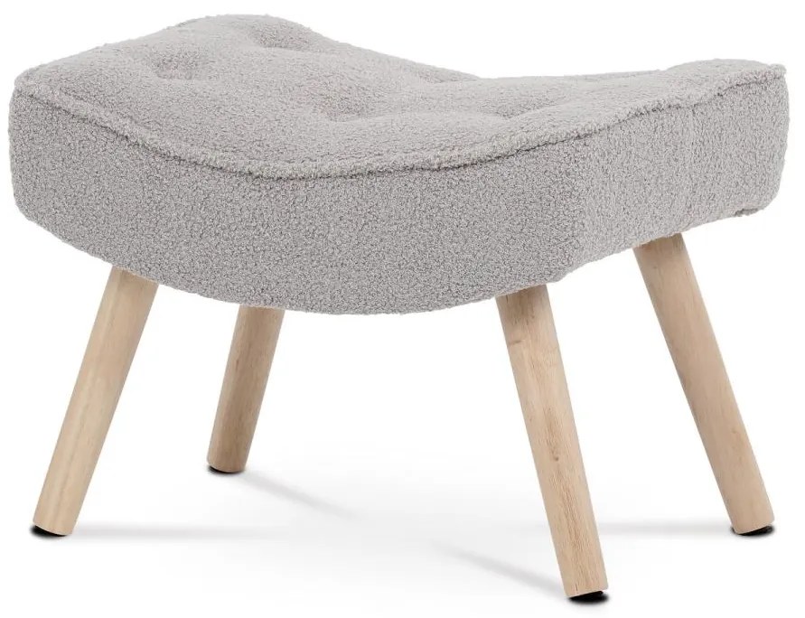 Podnožka AK-309P GREY2, potah šedá látka, nohy masiv kaučukovník