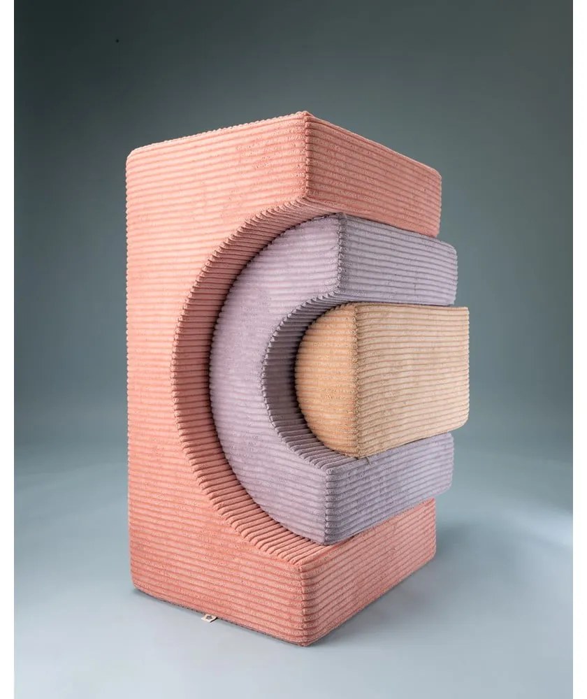 Ružové menčestrové penové ihrisko 75x49x37 cm Rainbow Montessori – Wigiwama