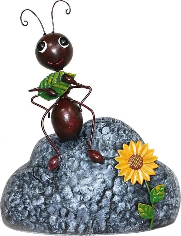 Záhradná dekorácia Mravec na kameni 24x15x30 cm