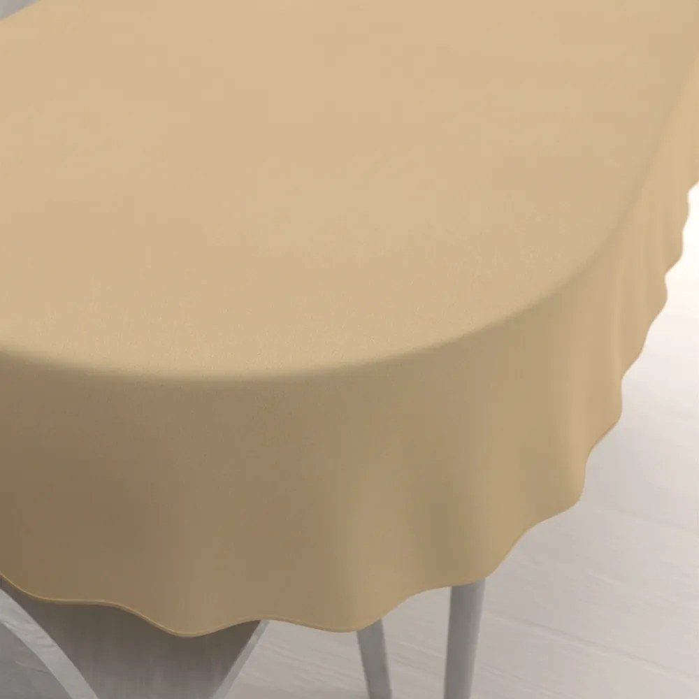 Biante Dekoračný oválny obrus BKS-404 Zlatisto pieskový 120x180 cm