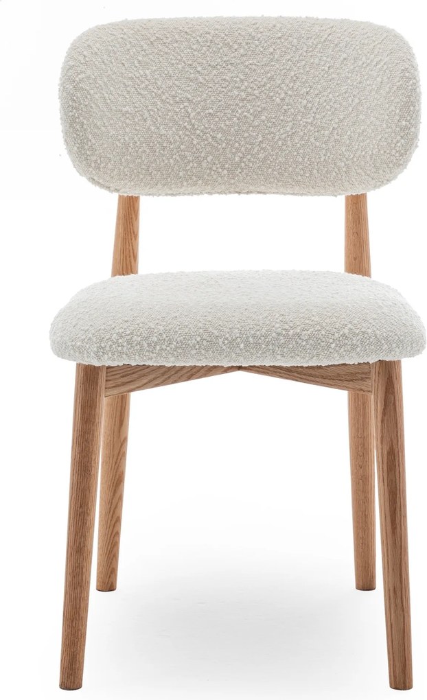 Jedálenská stolička Amalfi bouclé ecru/dub prírodný olejovaný