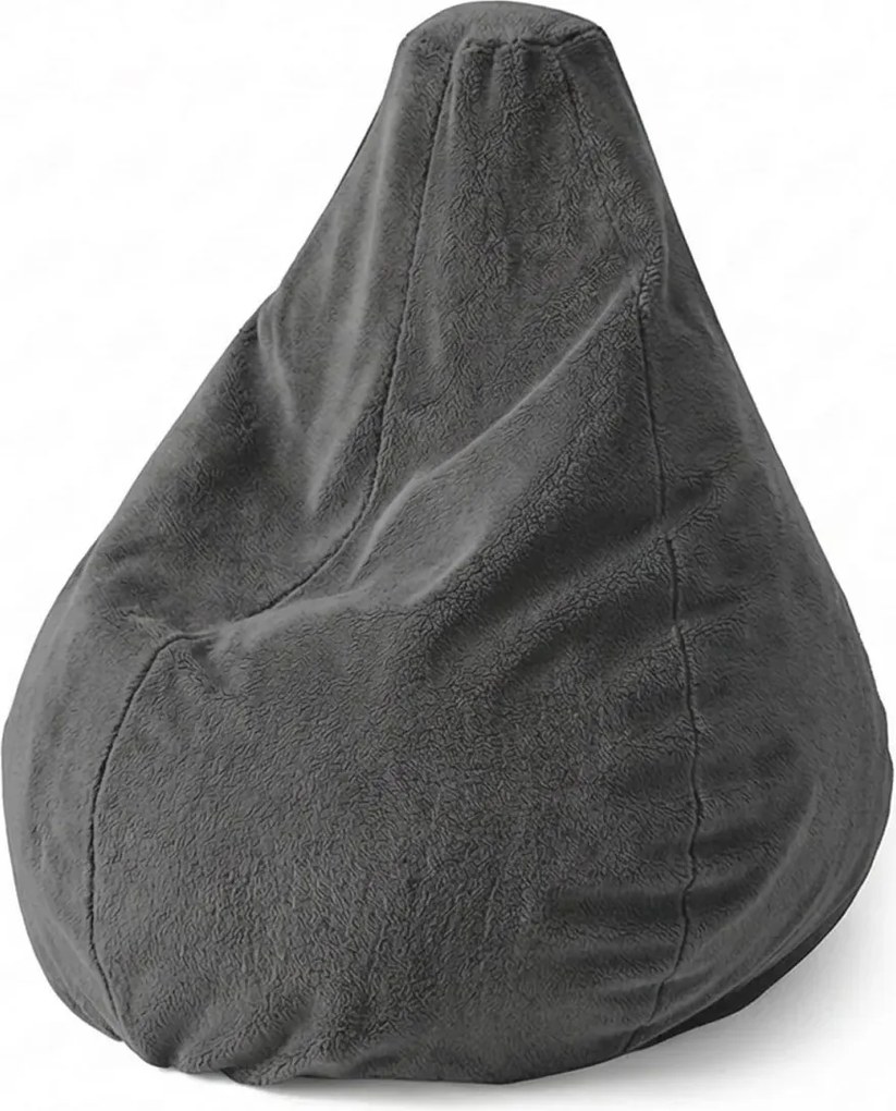 Sablio Sedací vak Pear SOFTY - Graphite - 140 x 100 x 25 cm