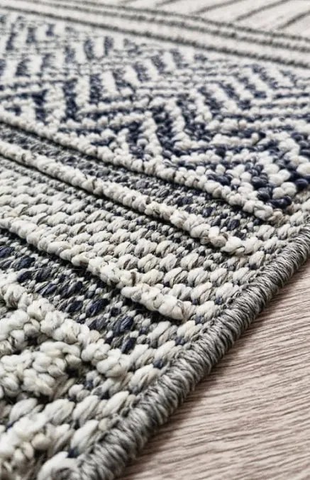 Pruhovaný koberec v boho štýle Boho 878-S – sivo-béžový Rozmer: 60x100 cm