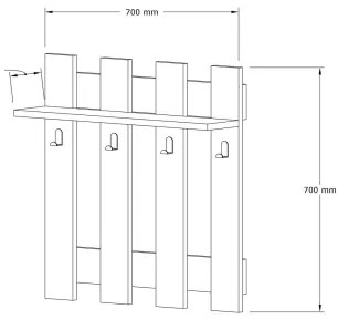 Nástenný vešiak CARINA 70x70 cm hnedá