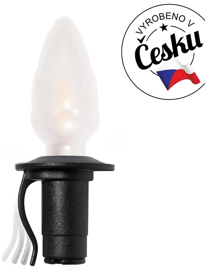 Svetelná reťaz Šiška, 20 LED žiaroviek Filament, čierny kábel, základná